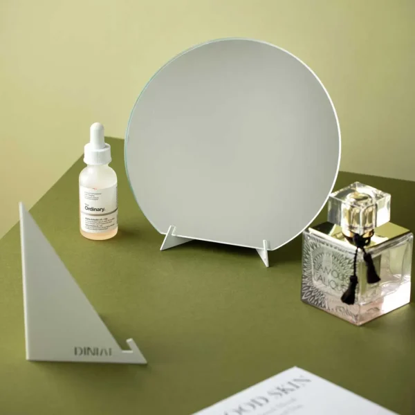 خرید آینه دایره‌ ای پایه مثلثی فلزی دینیال مدل DN1313