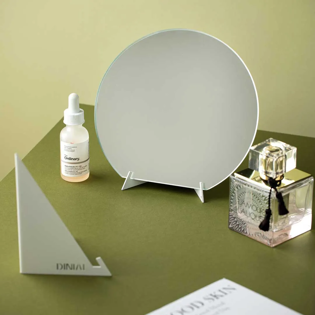 خرید آینه دایره ای پایه مثلثی فلزی دینیال مدل DN1313