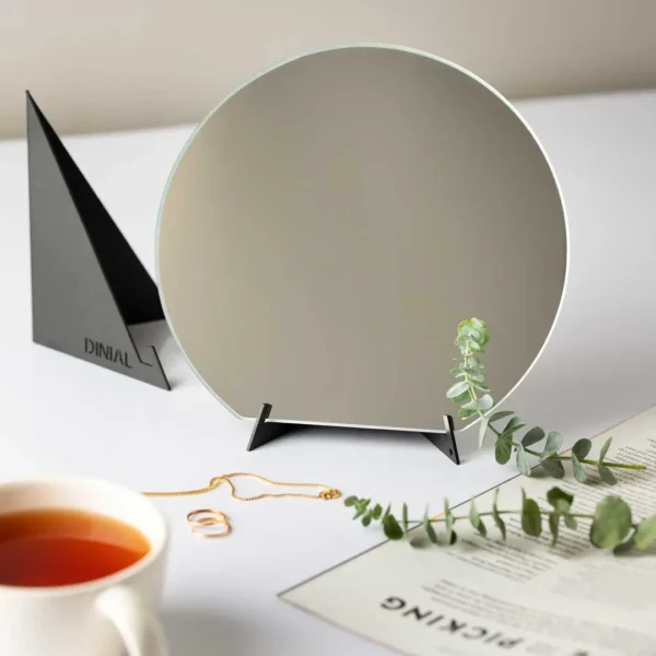 خرید آینه دایره‌ ای پایه مثلثی فلزی دینیال مدل DN1313