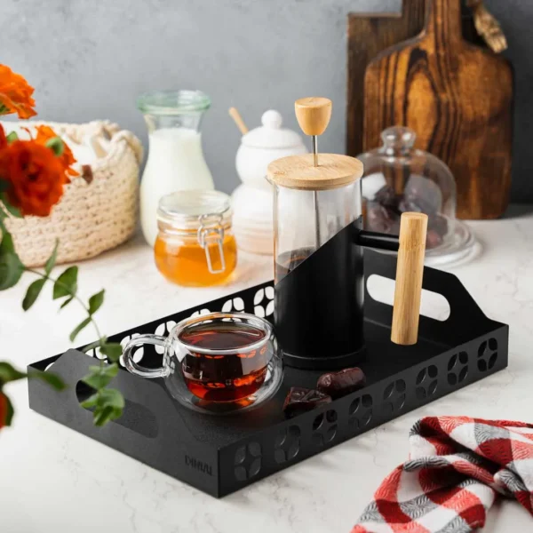 سینی گلدار و دسته دار دینیال فلزی (3)